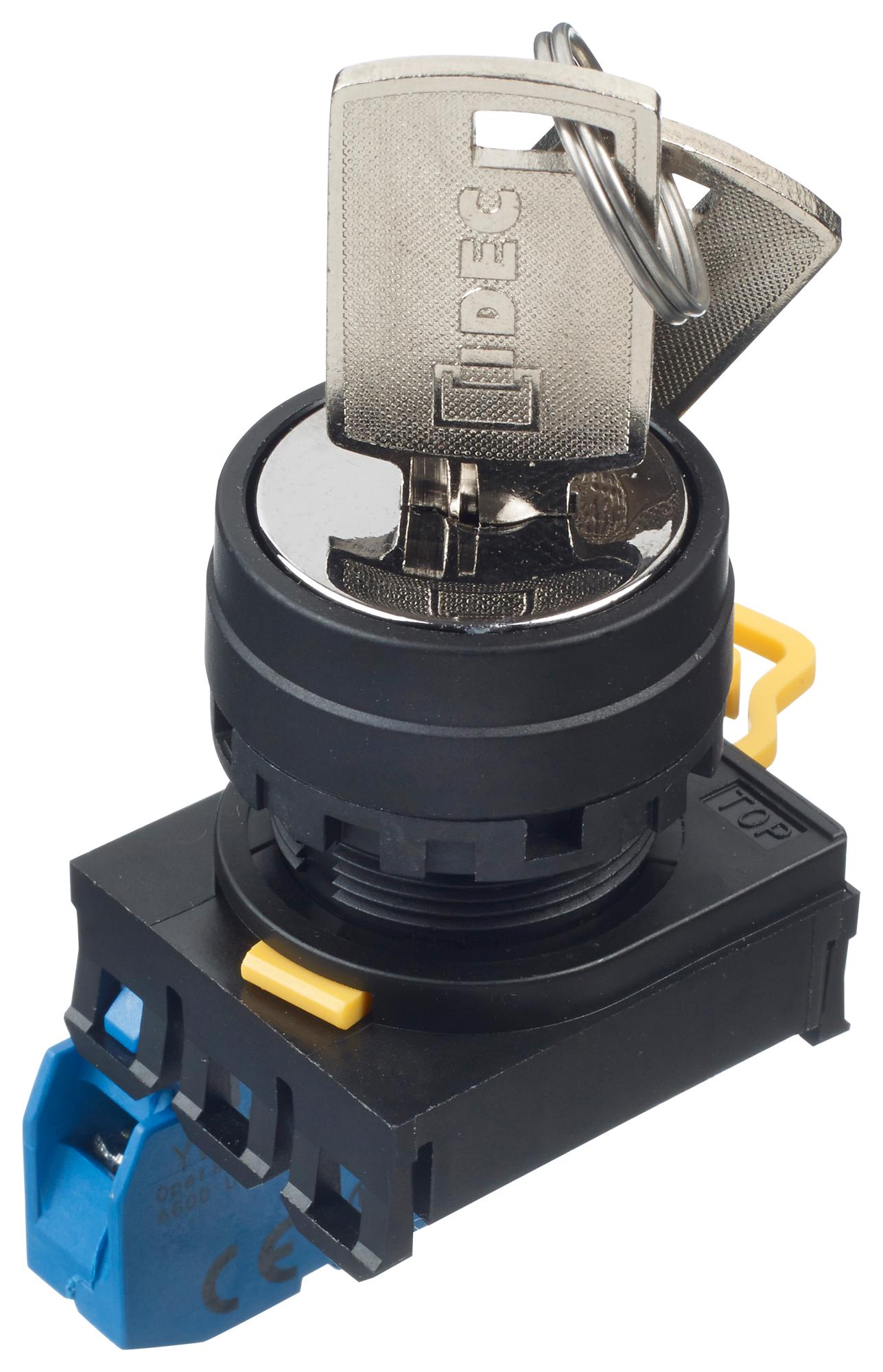 YW1K-2AE10 KEYLOCK SW, SPST-NO, 2 POS, 10A, 600VAC IDEC