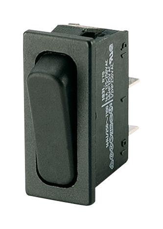01831.3312-02 ROCKER SWITCH, SPST, 20A, 250VAC, BLACK MARQUARDT