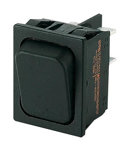 01834.3312-02 ROCKER SWITCH, DPDT, 16A, 250VAC, BLACK MARQUARDT
