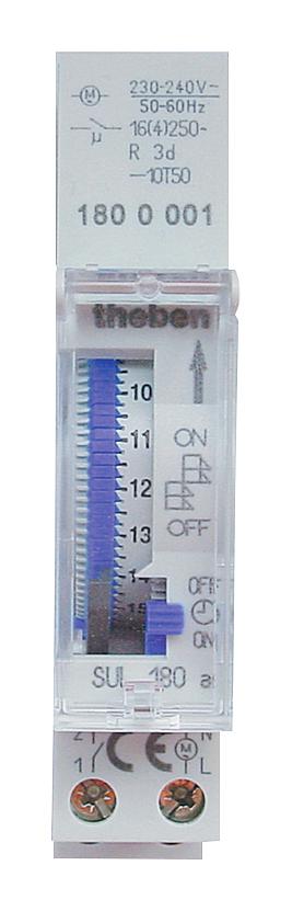 SUL180A TIME SW, ANALOGUE, SPST-NO, 16A, 240VAC THEBEN