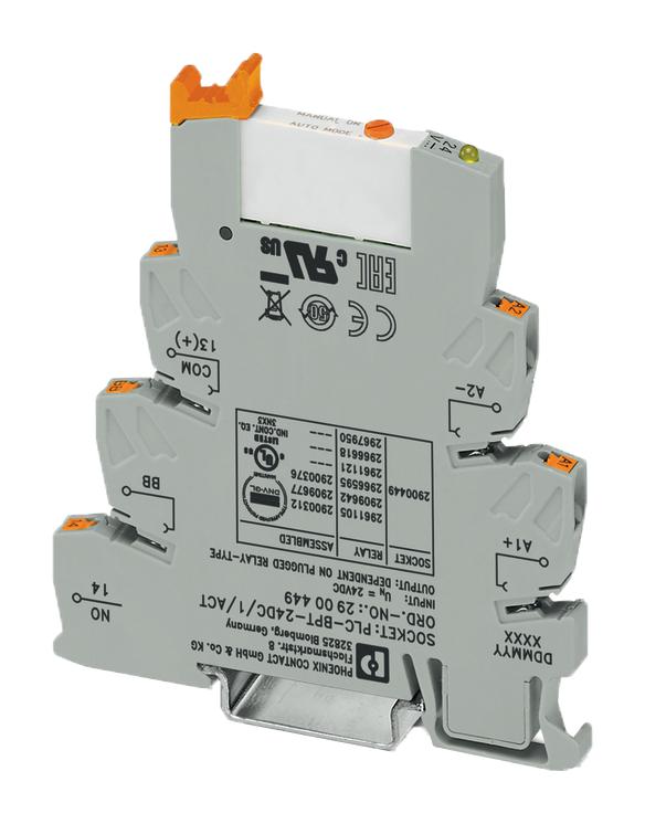 2909677 RELAY MODULE, SPDT-NO, 6A, 250V, SOCKET PHOENIX CONTACT