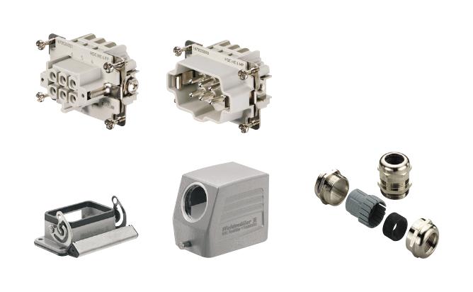 HDC KIT HE-P 06.10 M HDC KIT, 6POS, SIZE 3, M20, PUSH IN WEIDMULLER