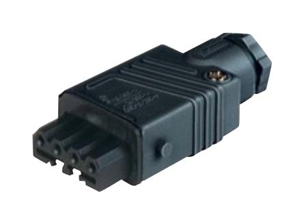 STAK 4 SCHWARZ/BLACK POWER CONN, RCPT, 4+PE, SCREW, CABLE HIRSCHMANN