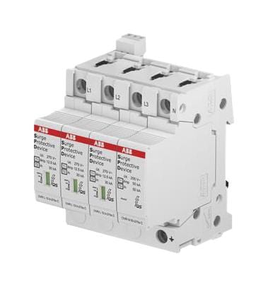 ABB - SOULE Data Line / Mains Surge Protectors OVR T1-T2 3N 12.5-275S P TS QS MAINS SURGE PROTECTOR, 275VAC, DIN RAIL ABB - SOULE 2914198 OVR T1-T2 3N 12.5-275S P TS QS
