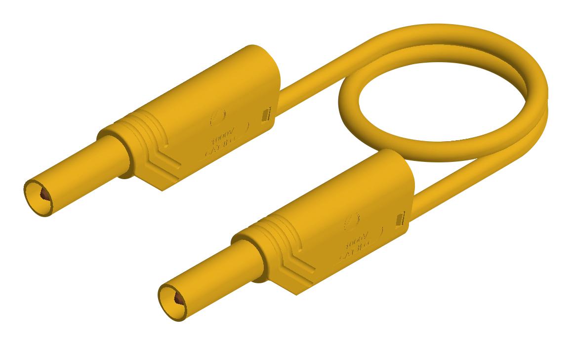 934089103 TEST LEAD, 4MM BANANA PLUG, YELLOW, 2M HIRSCHMANN TEST AND MEASUREMENT