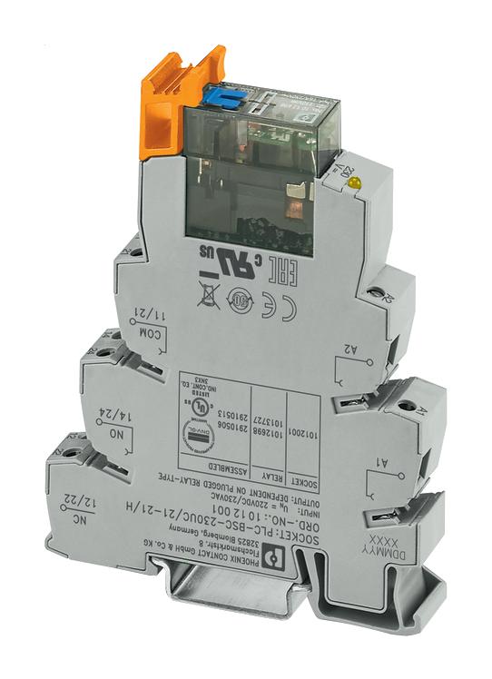2910506 RELAY MODULE, DPDT, 6A, 230VAC, DIN RAIL PHOENIX CONTACT