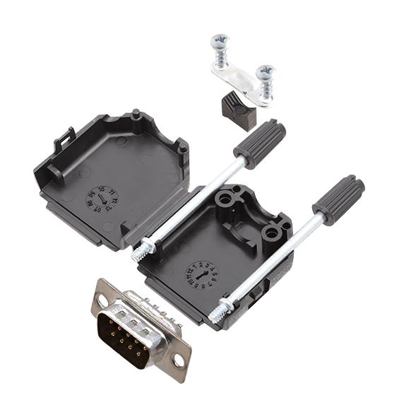 L17DPPK09-BK+L717SDE09P D SUB CONNECTOR, PLUG, 9POS, SOLDER AMPHENOL ICC