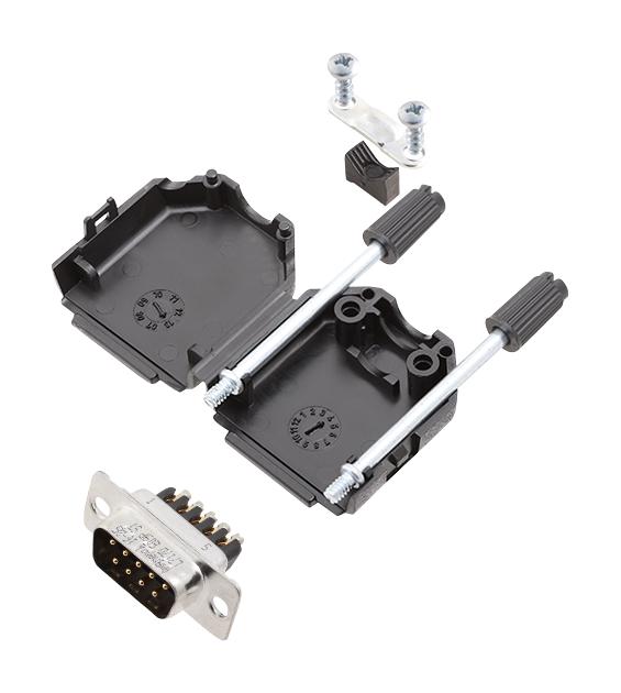 L17DPPK09-BK+L717DE09PST D SUB CONNECTOR, PLUG, 9POS, SCREW AMPHENOL ICC