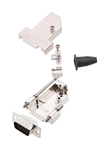 L17DTSL09-RG-LJS-S+L717HDE15P HD-D SUB CONNECTOR, PLUG, 15POS, SOLDER AMPHENOL ICC