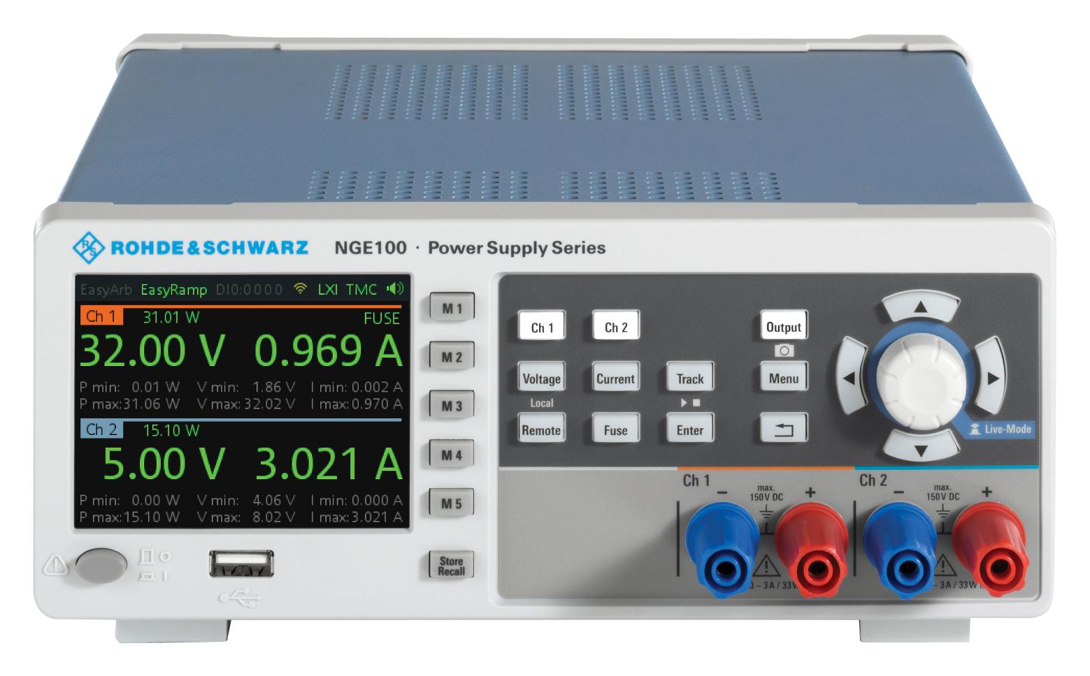 NGE102B POWER SUPPLY, BENCH, 2CH, 3A, 32V, 66W ROHDE & SCHWARZ