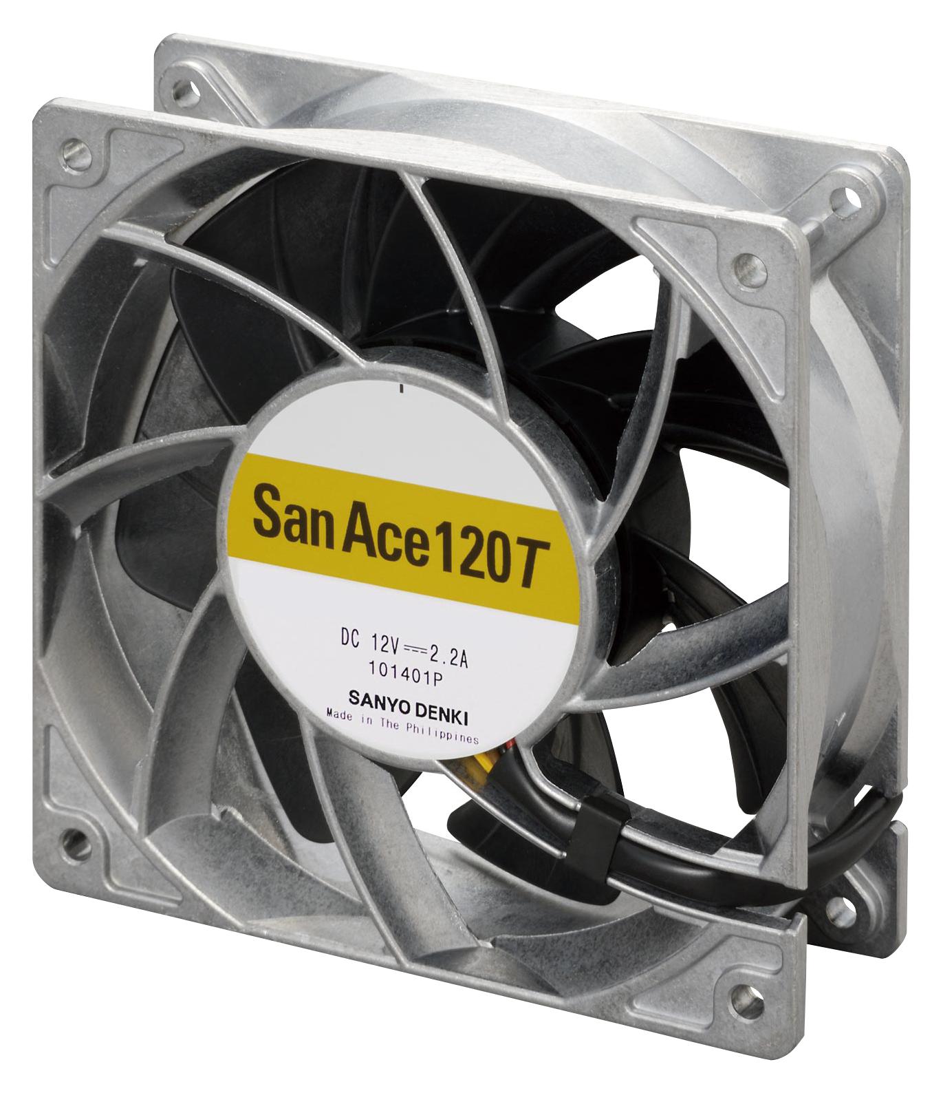 9GT1212P1S001 AXIAL FAN, 120MM, 12VDC, 211.8CFM, 58DBA SANYO DENKI
