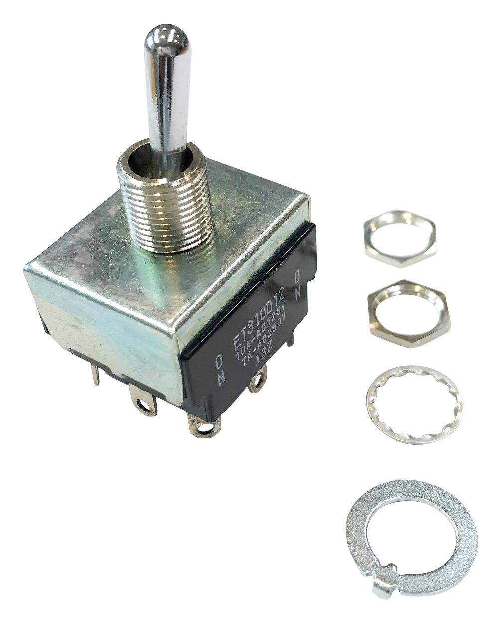 ET310A12-Z TOGGLE SW, 3PST, 10A, 125V, PANEL NIDEC COPAL ELECTRONICS