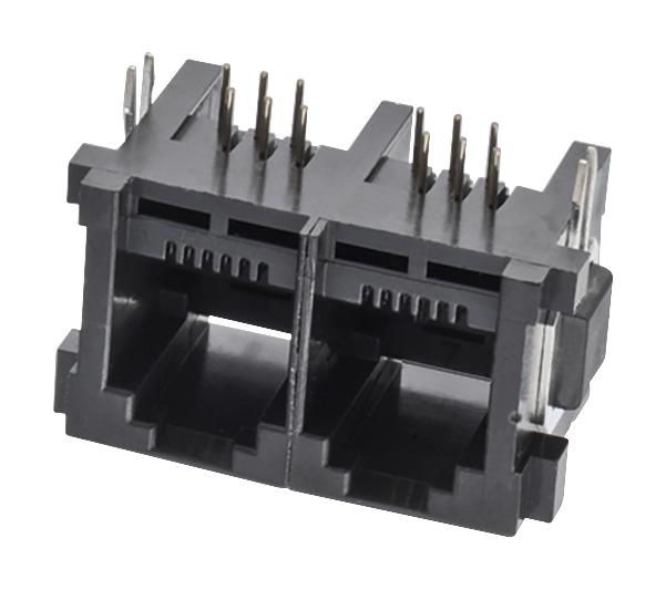 615006149421R MODULAR CONN, JACK, 6P6C, 3 PORT, TH WURTH ELEKTRONIK