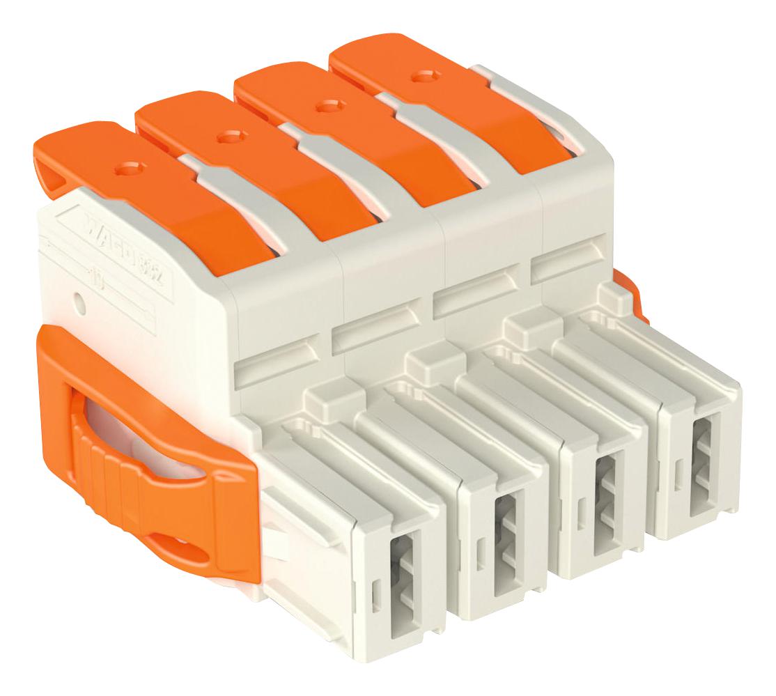 832-1104/037-000 TERMINAL BLOCK, PLUGGABLE, 4WAY, 4AWG WAGO