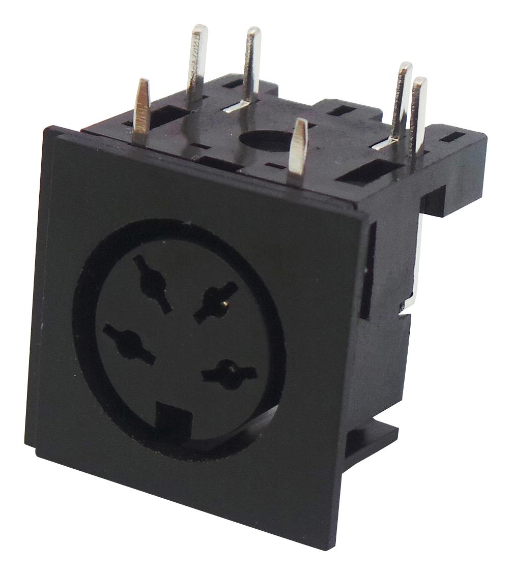 671-0401 DIN AUDIO/VIDEO CONN, JACK, 4POS, PCB DELTRON COMPONENTS