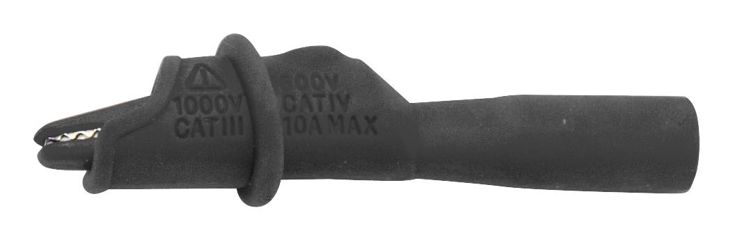 BU-126-0. ALLIGATOR CLIP, 8.9MM, BLACK, 10A MUELLER ELECTRIC