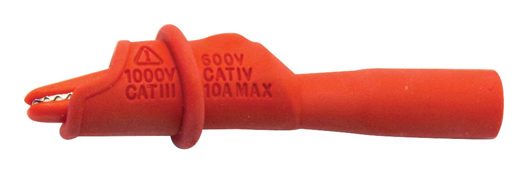 BU-126-2. ALLIGATOR CLIP, 8.9MM, RED, 10A MUELLER ELECTRIC