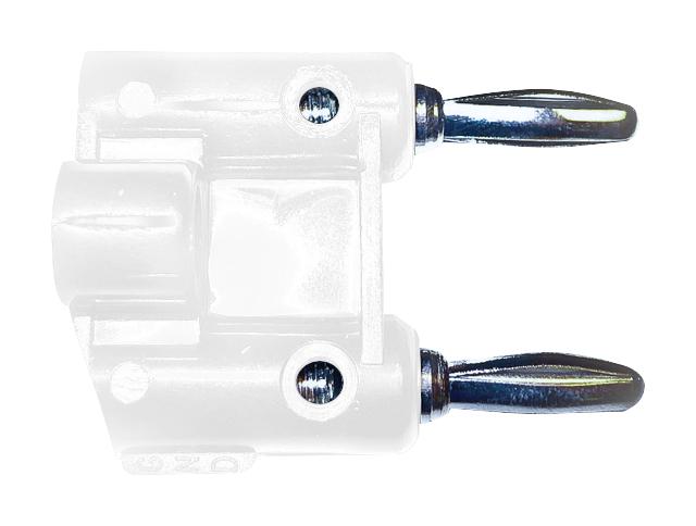 BU-PMDP-9. STACKABLE DOUBLE BANANA PLUG, 15A, WHT MUELLER ELECTRIC