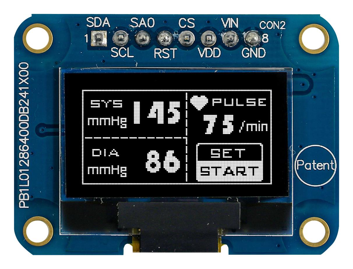 MDOB128064V1V-WS OLED GRAPHIC DISPLAY, COB, 128X64PIXELS MIDAS