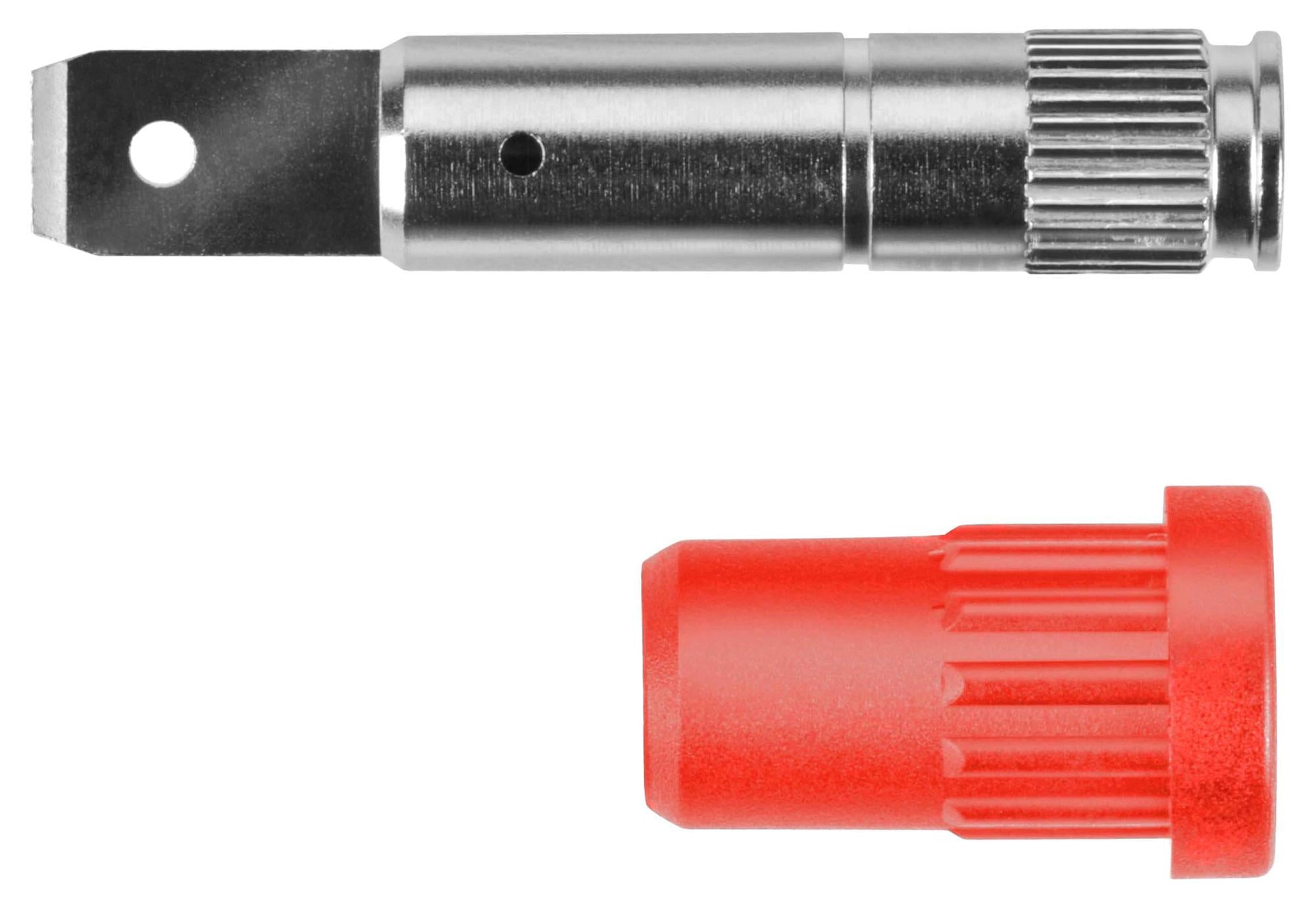 EPB 6792 NI / FST 4.8X0.8 / RT CONNECTOR, BANANA, JACK, 24A, RED, QC SCHUTZINGER