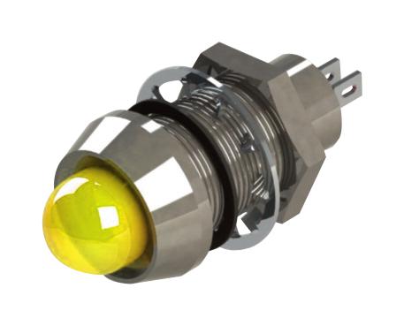 514-111-23 PANEL INDICATOR, YELLOW, 12.7MM, 28VDC MARL