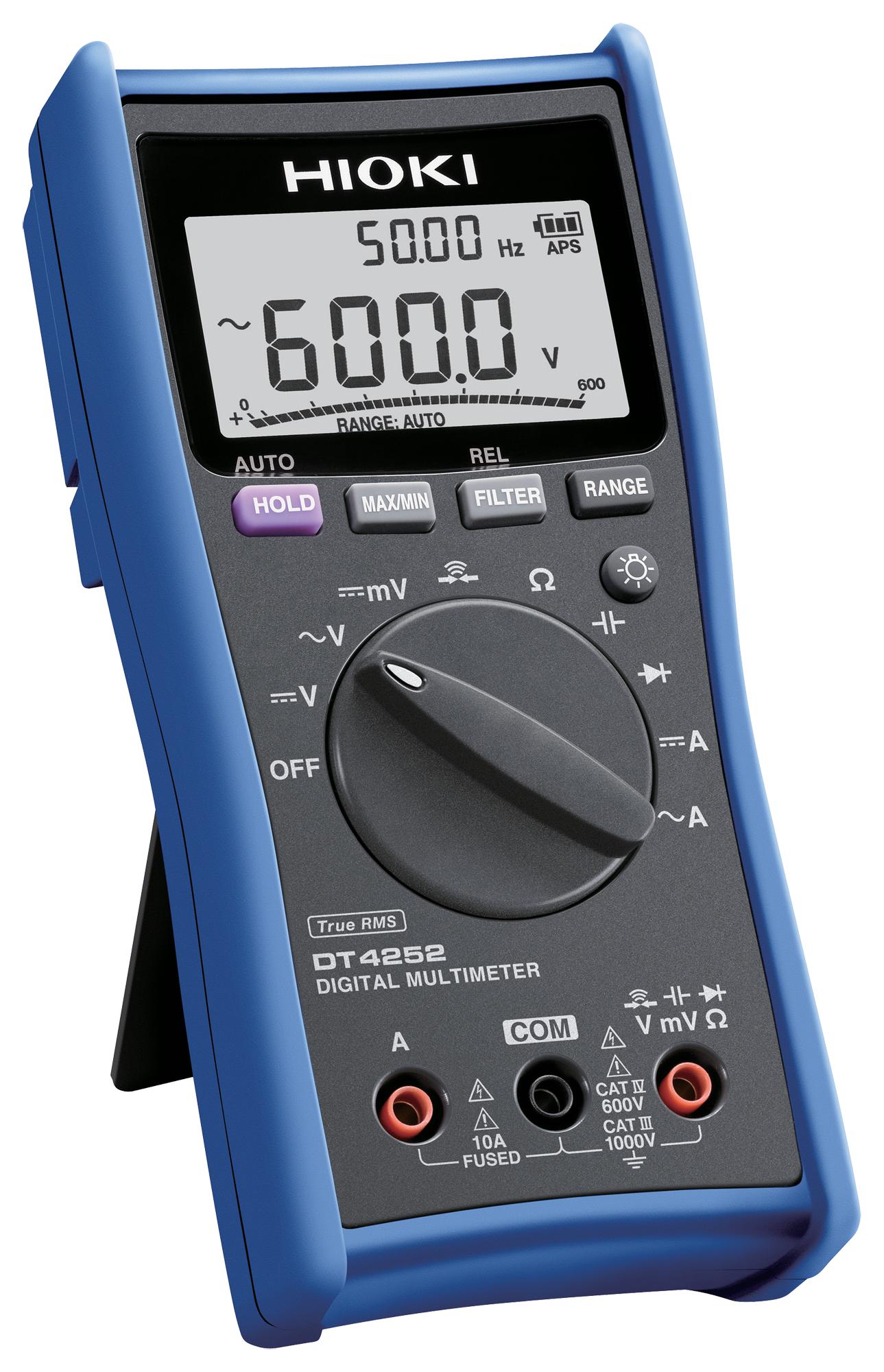 DT4252 DIGITAL MULTIMETER, HH, 1KV, 60MOHM, 10A HIOKI