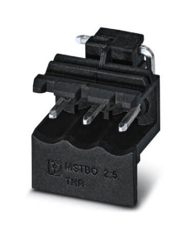 MSTBO 2,5/ 3 G1L THRR44 BK TERMINAL BLOCK, HEADER, R/A, 3WAY, TH PHOENIX CONTACT