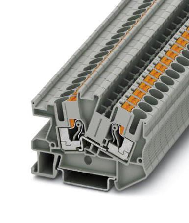 PTI 6 DINRAIL TERMINAL BLOCK, 2WAY, 8AWG, GRY PHOENIX CONTACT