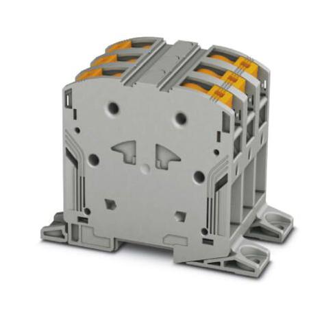 PTPOWER 95-3L-F DINRAIL TERMINAL, 6WAY, 0000AWG, GRY PHOENIX CONTACT