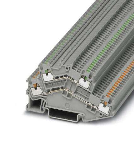 PTTBS 1,5/S/U-OG/O-GN DINRAIL TERMINAL, 4WAY, 14AWG, GRN/ORG PHOENIX CONTACT