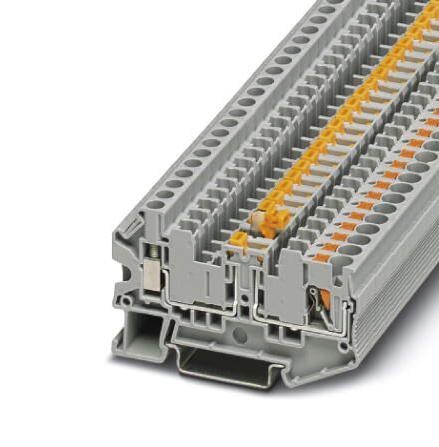 PTU 4-MT DINRAIL TERMINAL BLOCK, 2WAY, 10AWG, GRY PHOENIX CONTACT