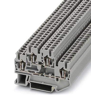 STTB 2,5-DIO 1N 5408K /U-O DINRAIL TERMINAL BLOCK, 4WAY, 12AWG, GRY PHOENIX CONTACT