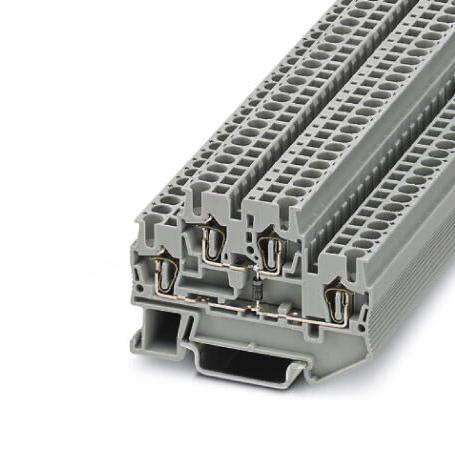 STTB 2,5-DIO/U-O DINRAIL TERMINAL BLOCK, 4WAY, 12AWG, GRY PHOENIX CONTACT