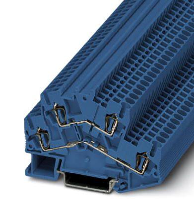STTBS 2,5 BU DINRAIL TERMINAL BLOCK, 4WAY, 12AWG, BLU PHOENIX CONTACT
