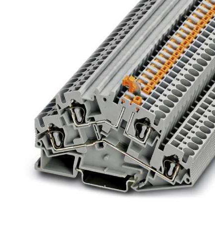 STTBS 4-MT DINRAIL TERMINAL BLOCK, 4WAY, 10AWG, GRY PHOENIX CONTACT