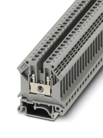 UK 3 DINRAIL TERMINAL BLOCK, 2WAY, 12AWG, GRY PHOENIX CONTACT