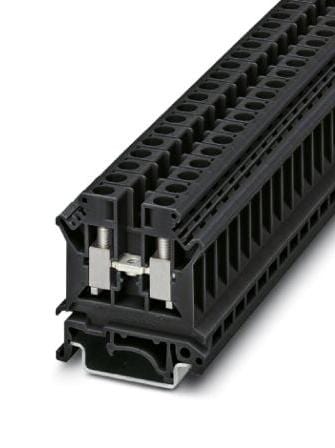 UK 10 N BK DINRAIL TERMINAL BLOCK, 2WAY, 6AWG, BLK PHOENIX CONTACT