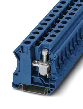 UTI 16 BU DIN RAIL TERMINAL BLOCK, 2WAY, 4AWG PHOENIX CONTACT