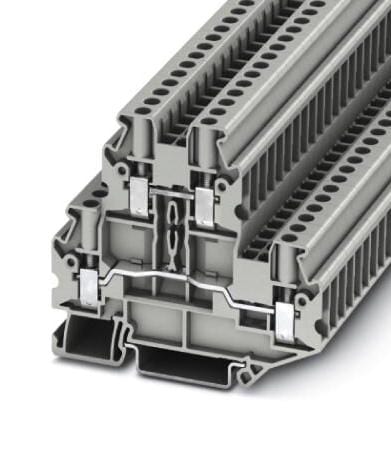 UTTB 4 HV DINRAIL TERMINAL, 4WAY, 10AWG, GRY PHOENIX CONTACT