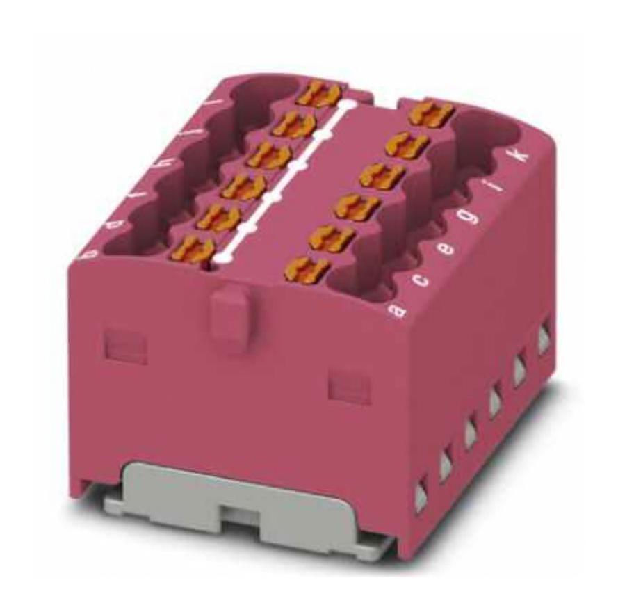 PTFIX 12X1,5-G PK TB, DISTRIBUTION BLOCK, 12P, 14AWG, PINK PHOENIX CONTACT