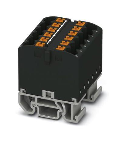 PTFIX 12X2,5-NS15A BK TB, DISTRIBUTION BLOCK, 12P, 12AWG, BLK PHOENIX CONTACT