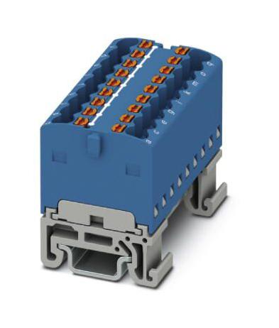 PTFIX 18X1,5-NS15A BU TB, DISTRIBUTION BLOCK, 18P, 14AWG, BLUE PHOENIX CONTACT