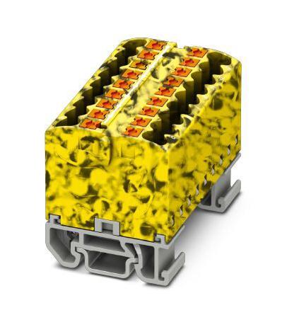 PTFIX 18X2,5-NS15A-FE TB, DISTRIBUTION BK, 18P, 12AWG, YEL/BLK PHOENIX CONTACT