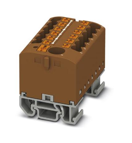 PTFIX 6/12X2,5-NS15A BN TB, POWER DISTRIBUTION, 13P, 12AWG, BRN PHOENIX CONTACT