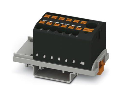 PTFIX 6/12X2,5-NS35 BK TB, POWER DISTRIBUTION, 13P, 12AWG, BLK PHOENIX CONTACT