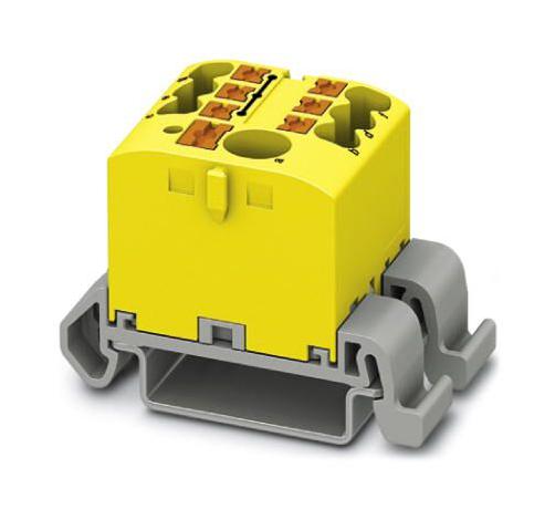 PTFIX 6/6X2,5-NS35A YE TB, POWER DISTRIBUTION, 7P, 12AWG, YEL PHOENIX CONTACT