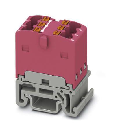 PTFIX 6X1,5-NS15A PK TB, POWER DISTRIBUTION, 6P, 14AWG, PINK PHOENIX CONTACT