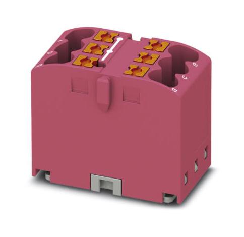 PTFIX 6X2,5 PK TB, POWER DISTRIBUTION, 6P, 12AWG, PINK PHOENIX CONTACT