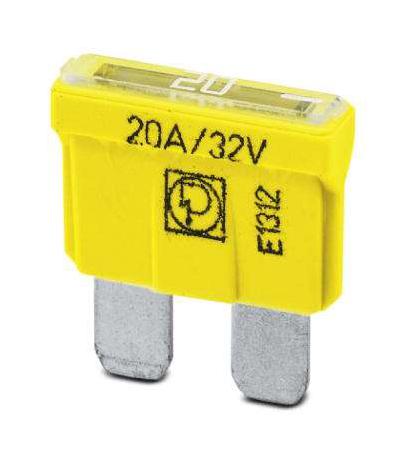 SI FORM C 20 A DIN 72581 AUTOMOTIVE FUSE, FLAT TYPE C, 20A, 24VDC PHOENIX CONTACT