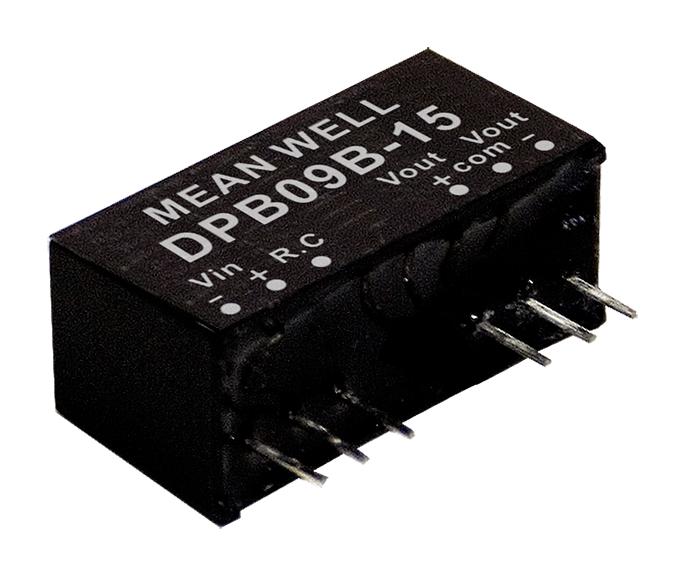 DPB09A-15 DC-DC CONVERTER, 2 O/P, 9W MEAN WELL